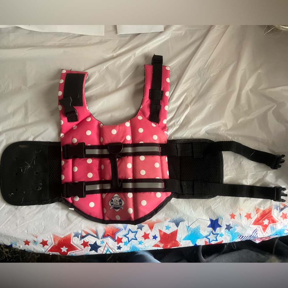 Paws Aboard Pink Polka Dot Puppy Life Jacket
